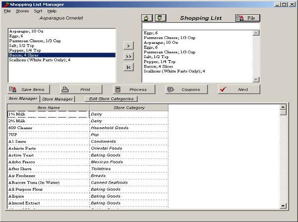 Shopping List Manager in Accuchef