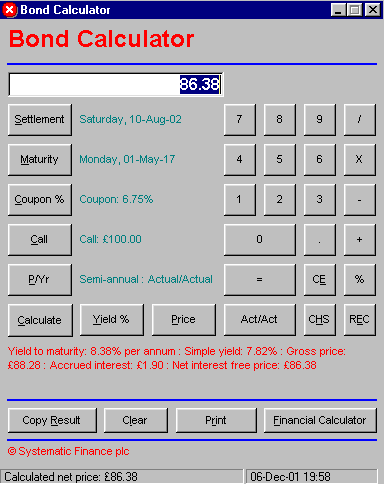 Bond Calculator