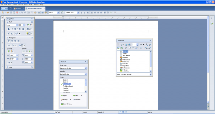 IBM Lotus Symphony: Work Panels as You Want Them