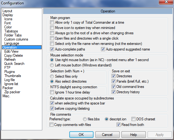 TCâ€™s Settings: Command Options