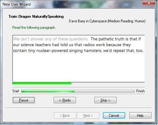 Training Dragon NaturallySpeaking